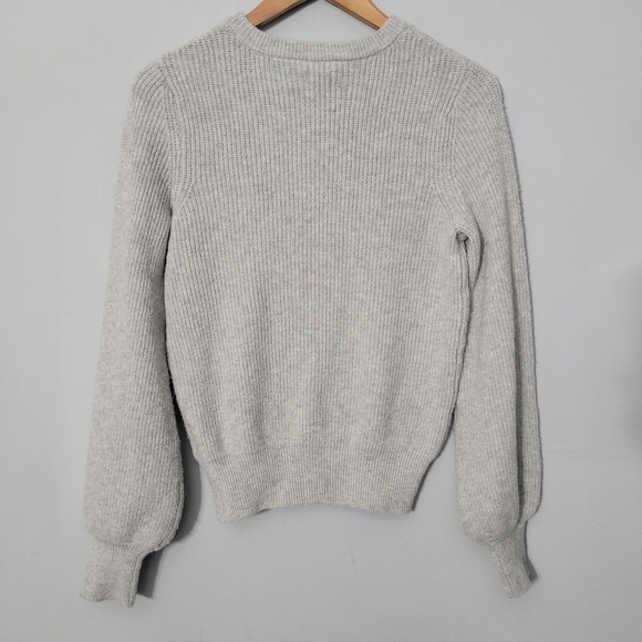 SO Light Gray Balloon Sleeve Knit Sweater - Picture 8 of 10